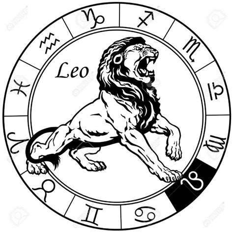 Leo Or Lion Astrological Zodiac Sign Black And White Image Leo