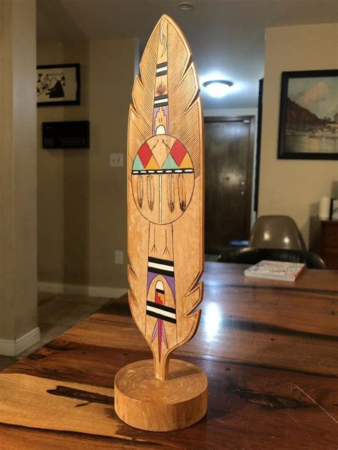 Native American Hopi Tribe Prayer Feather By Randy Dukepoo 2004 S4