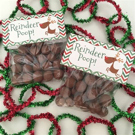 Reindeer Tag And Topper Package Reindeer Poop Reindeer Etsy