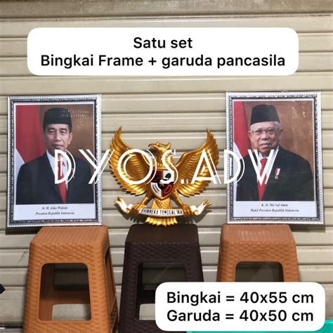 Jual Bingkai Presiden Wakil Garuda Satu Set X Cm Silver Shopee