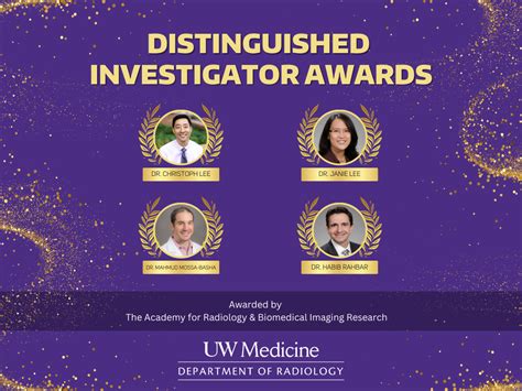 Four Uw Radiologists To Receive Distinguished Investigator Awards Uw