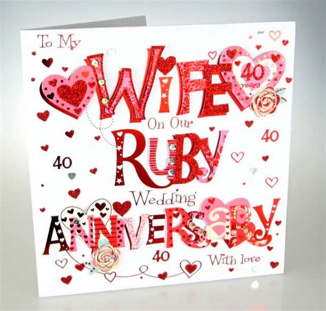 Wife Ruby Wedding Anniversary Cards