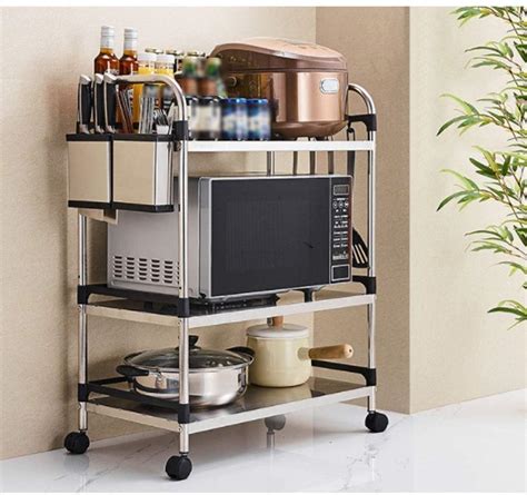 Buy XHAEJ Dish Drainers Storage Shelf Storage Cart 3 Tier Storage