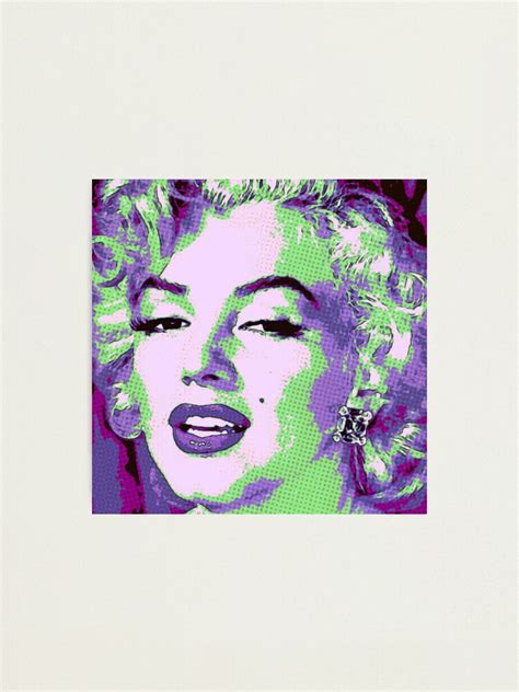 Lámina fotográfica Arte pop de Marilyn Monroe verde y morado de