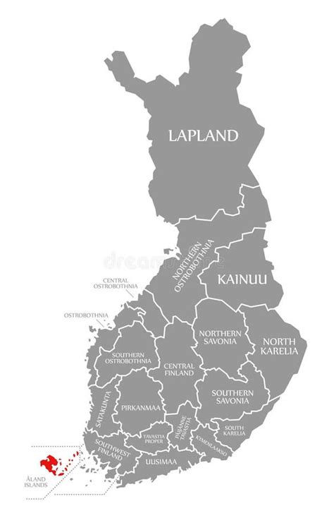 Aland Map of Finland with Finnish National Flag Illustration Stock ...