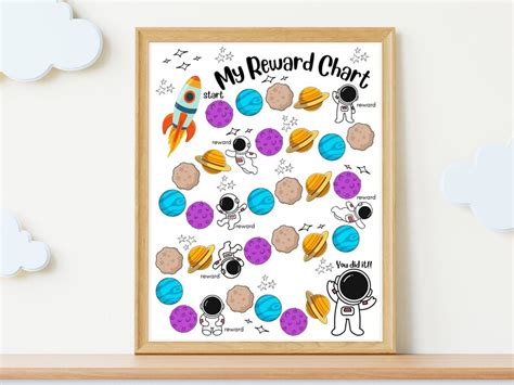 Printable Space Reward Chart Astronaut Planets Stars Etsy