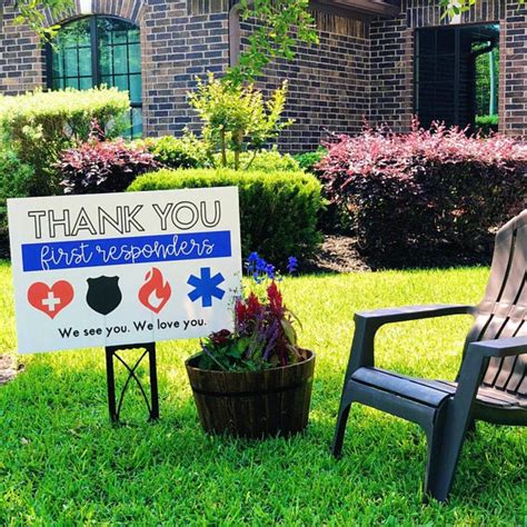 Thank You First Responders Yard Sign EMT Police Firefighter Etsy