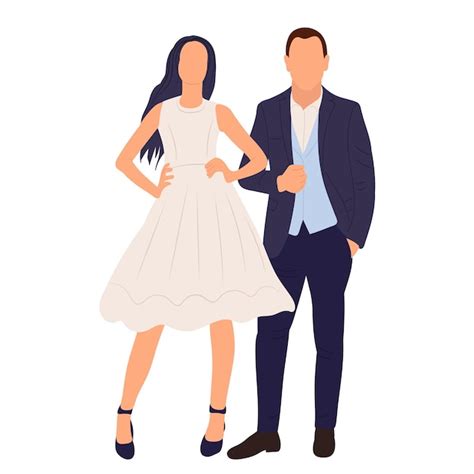 Premium Vector Bride And Groom In Flat Style