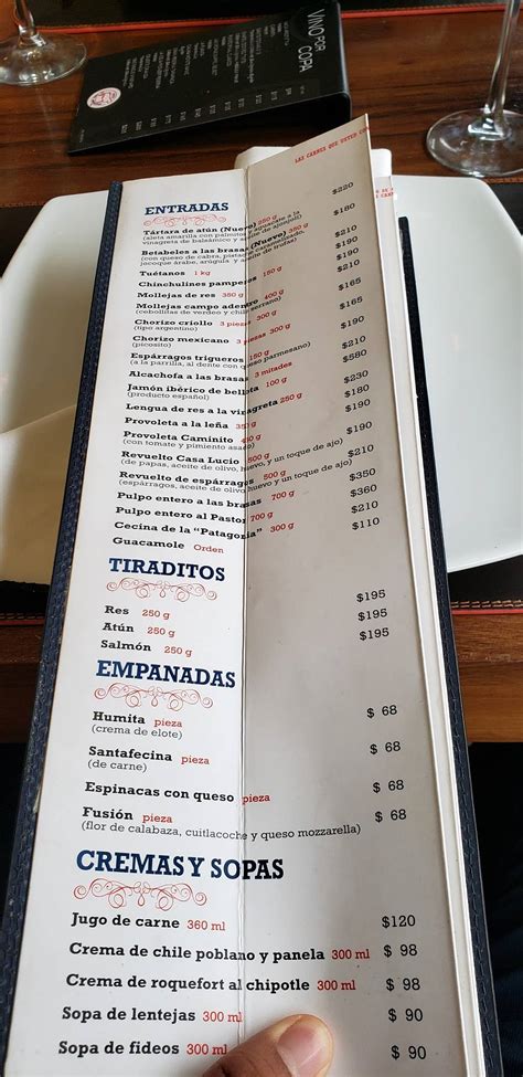 Carta Del Restaurante Asador La Vaca Argentina Andares Zapopan