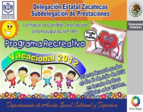 Ofrece ISSSTE Programa Recreativo Vacacional NTR Zacatecas