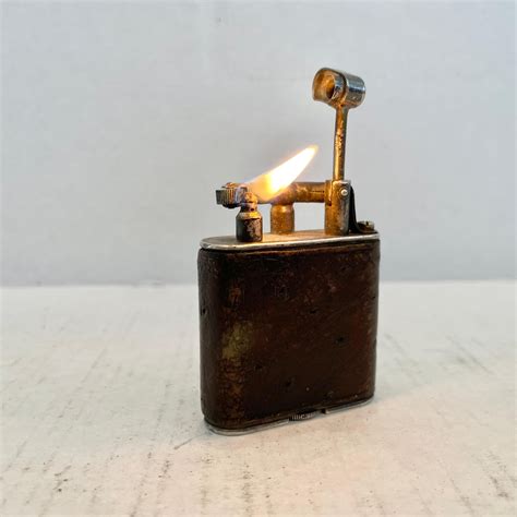 1960s Dunhill Lift Arm Ostrich Leather Lighter For Sale At 1stdibs