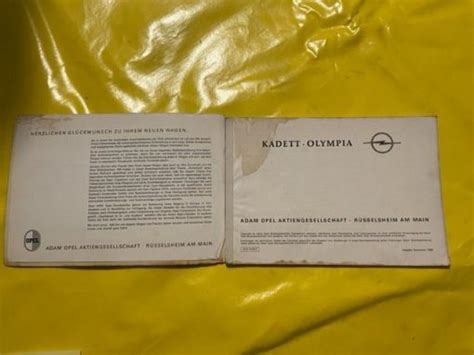 Original Betriebsanleitung Opel Kadett B Olympia A Ausgabe Opelshop