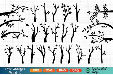 Tree Branch Svg Branch Silhouettes Leaf Branch Clipart Tree | Etsy