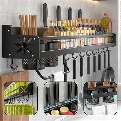 2 Tier Spice Rack Organizador De Condimentos Cozinha Montado Na Parede