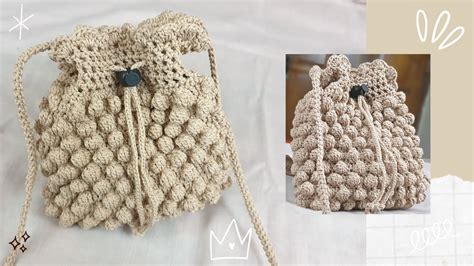 Crochet Drawstring Bag Tas Rajut Serut Terbaru Mudah Untuk Pemula