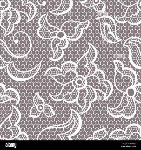 Lace Fabric Seamless Pattern With Abstract Flowers Stock Vector Image