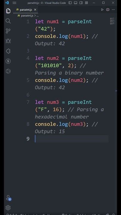 Javascript Parseint Function Converting Strings To Integers Youtube