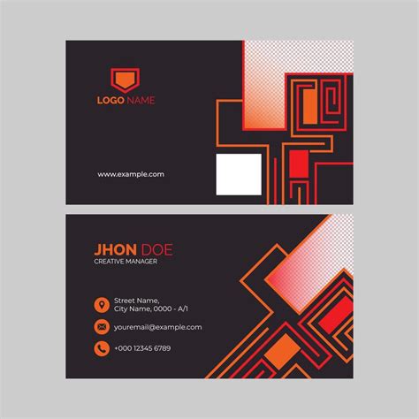 Black and Red Style Business Card Template 13322173 Vector Art at Vecteezy