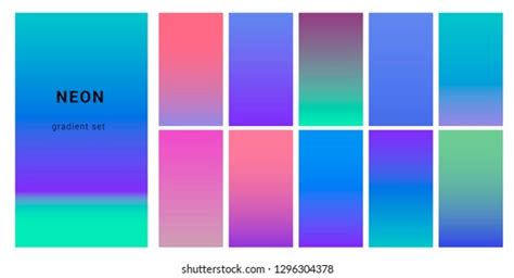 Synthwave Neon Palette Gradient Swatches Design เวกเตอร์สต็อก ปลอดค่าลิขสิทธิ์ 1296302092