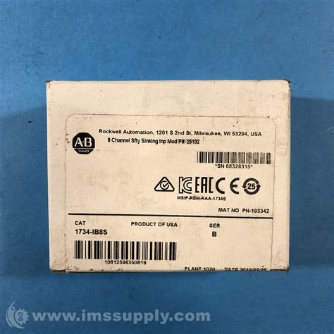 Allen Bradley Ib S Series B Guard I O Safety Module Ims Supply