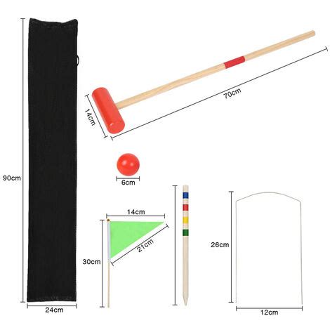 Hengda Set Da Croquet In Legno Set Da Croquet Per Giocatori Bambini