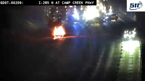 UPDATE: All lanes reopen after vehicle fire on I-285 NB near Camp Creek Parkway | FOX 5 Atlanta