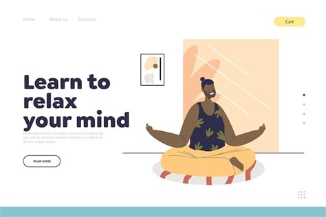 Premium Vector Meditate To Relax Mind Concept Of Landing Page With