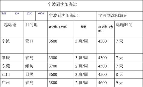 宁波到沈阳海运物流word文档在线阅读与下载无忧文档