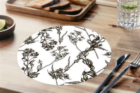 Ronde Placemats Onderlegger Placemats Rond Vintage Planten