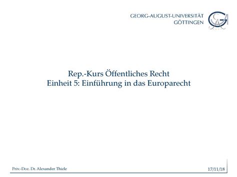 Rep Kurs Ffentliches Recht Einheit Einf Hrung In Das Europarecht