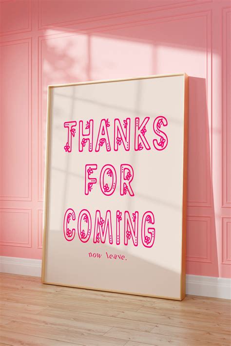 Thanks for Coming-digital Prints-wall Art Print-typography - Etsy