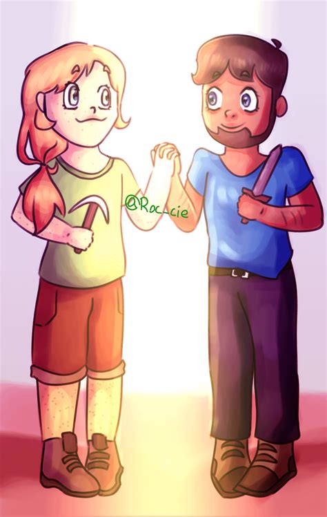 Steve and Alex fanart ^^ : r/Minecraft