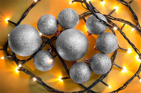 Premium Photo | Christmas decorations on yellow