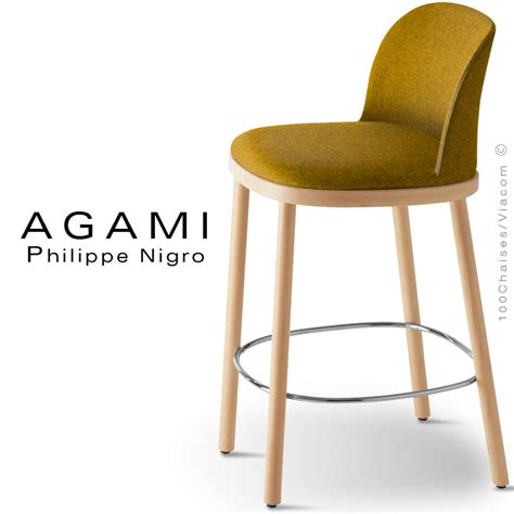 Tabouret De Cuisine Design Agami Assise Et Dossier Habillage Tissu