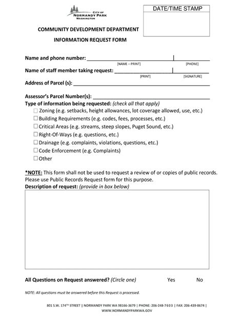 Fillable Online Normandypark Civicweb Community Development Department