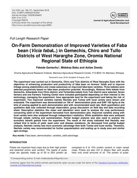 Pdf Journal Of Agricultural Extension And Rural Development On Farm