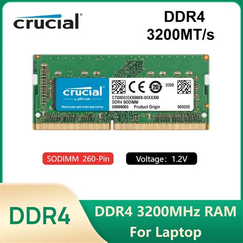 Crucial Laptop Mem Ria DDR4 3200MHz 8GB 16GB 32GB 1 2V 260Pin Notebook