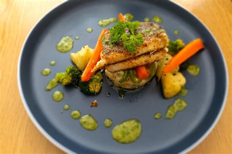 Pan Fried Hake With Veggies And Herb Butter For The Summer Days