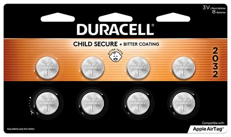 Duracell Cr2032 3v Lithium Battery Child Safety Features 8 Count Pack