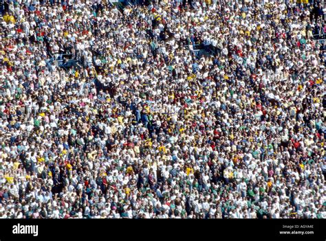 large mass  people attending  sporting event stock photo