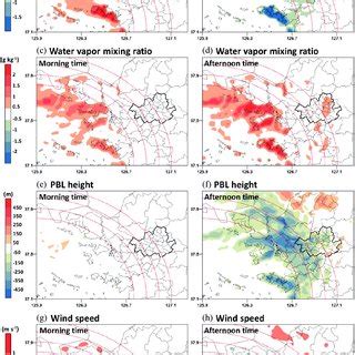 Spatial Distributions Of The Mean Differences In A B T C D Q