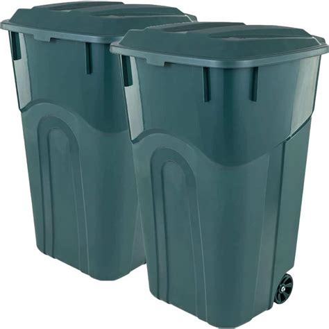 ECOSOLUTION 32 Gal Wheeled Outdoor Garbage Can With Lid ECO Green 2