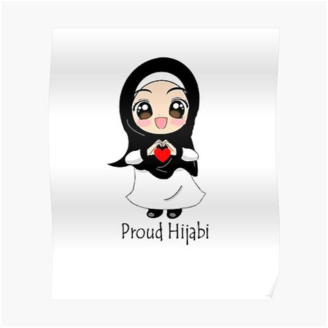 Proud Muslima Cute Hijabi Anime Girl Islamic Art Manga Poster For