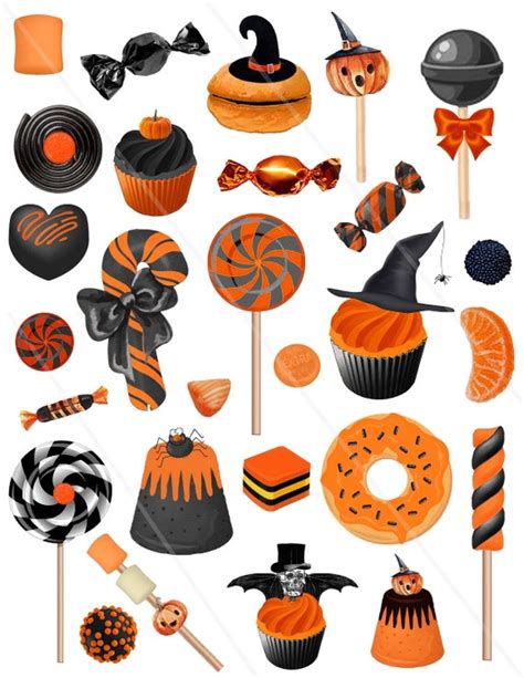 Halloween Sweet Candy Cliparts Halloween Sweet Treats - Etsy