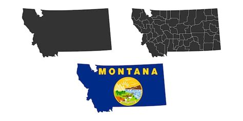 Premium Vector Montana State Of USA Montana Flag And Territory States