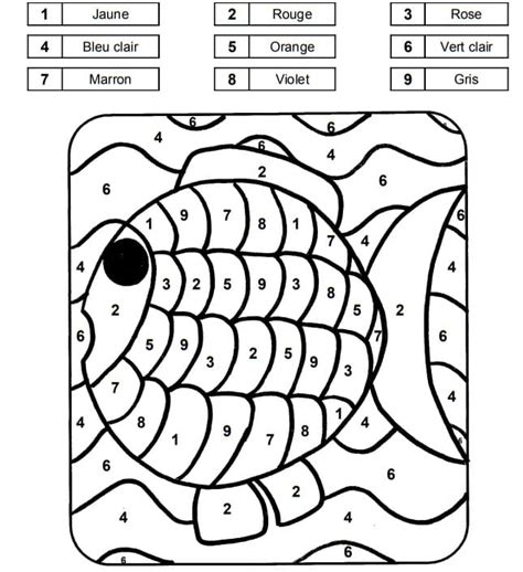 Coloriage Magique CP Poisson Coloriage par Numéro télécharger et