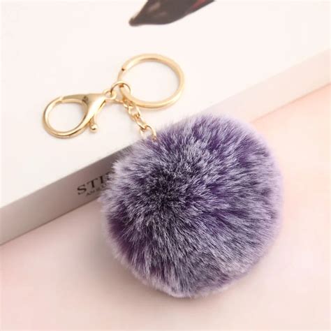 Furry Puff Ball Faux Rabbit Fur Ball Pom Pom Keychain For Women And Girls Buy Rabbit Furs Ball