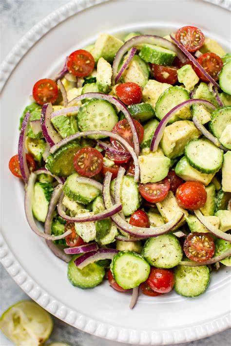 Easy Cucumber Tomato Avocado Salad Salt Lavender