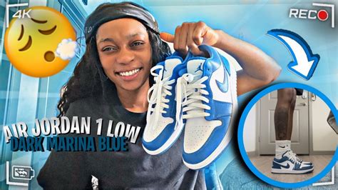 Air Jordan 1 Low Dark Marina Blue On Foot Review W YouTube