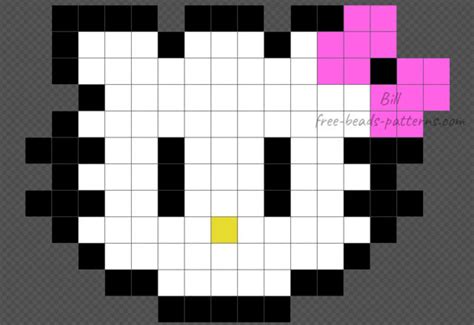 Hello Kitty Hama Beads pixel art 16x12 Archives - free perler beads ...